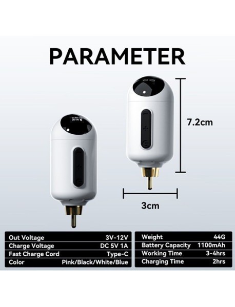 Robot Wireless Tattoo Battery 